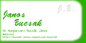 janos bucsak business card